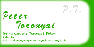 peter toronyai business card